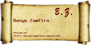 Benye Zamfira névjegykártya